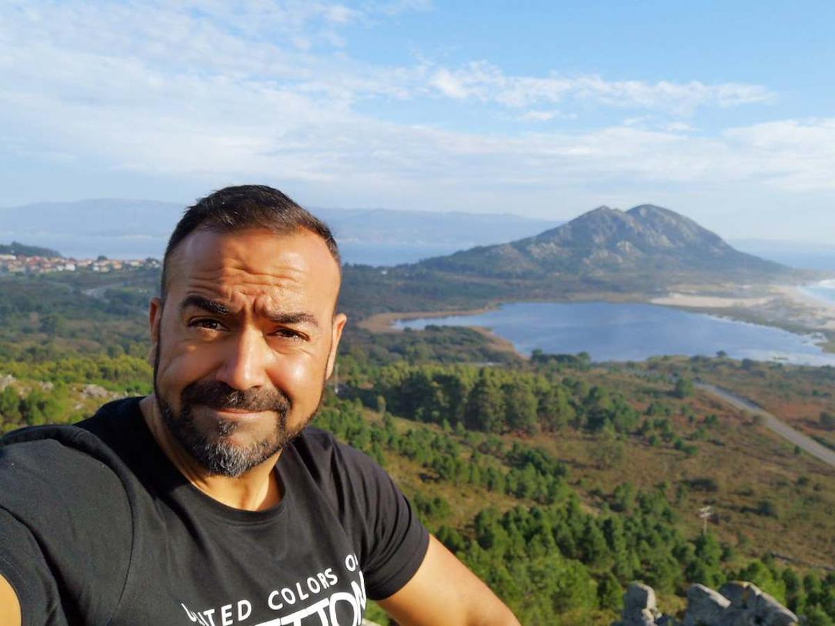 Enrique Martínez, en el Monte Louro.