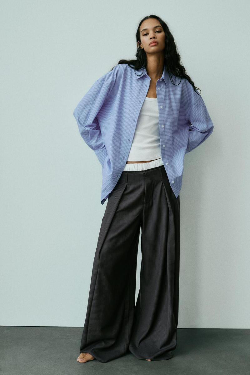 Look de Zara pantalones con calzoncillos