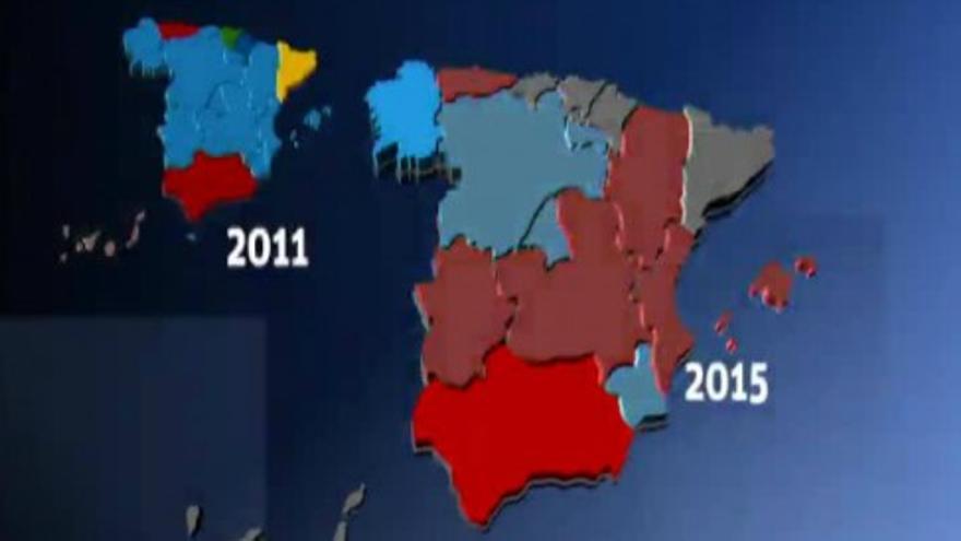 El mapa autonómico cambia de color