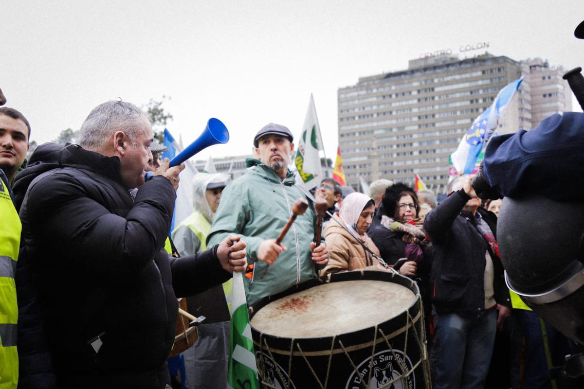 Protesta de los agricultores y ganaderos gallegos en Madrid