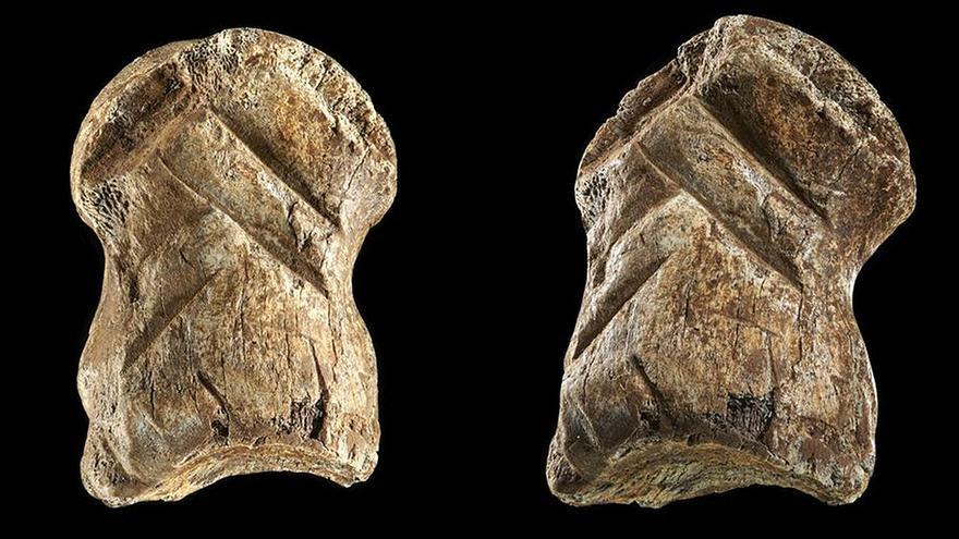 Un hueso tallado hace 51.000 años revela la capacidad simbólica de los neandertales