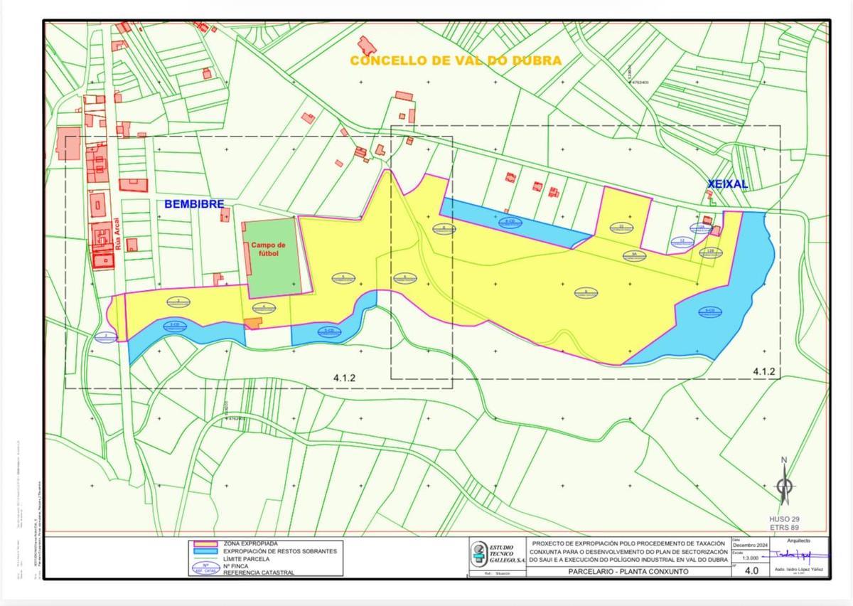 Plano do futuro polígono industrial de Val do Dubra.