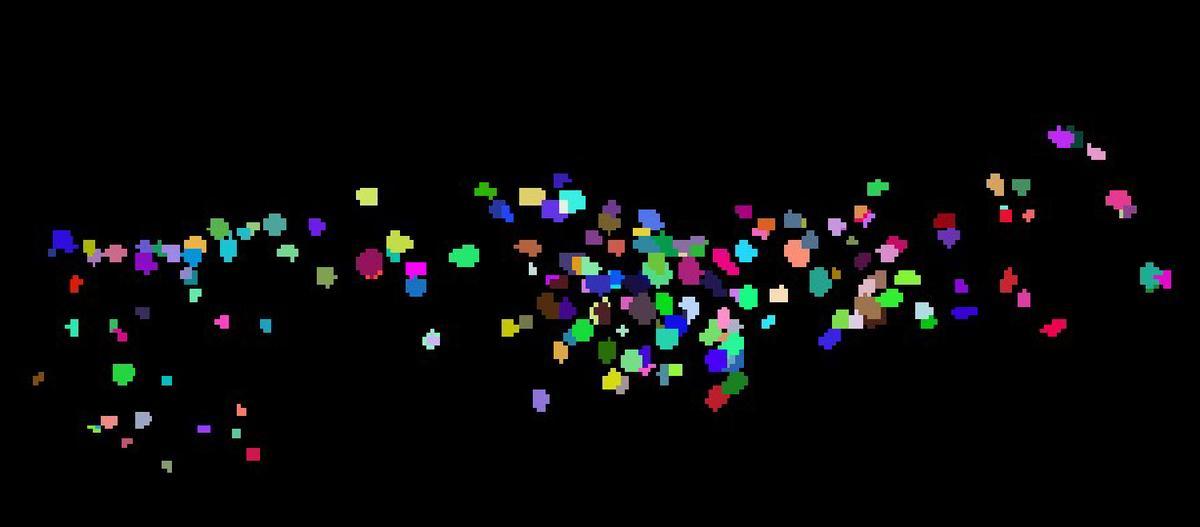El detalle de una figura del estudio muestra células en el cerebro de un gusano C. elegans etiquetadas por AutoCellLabeler.