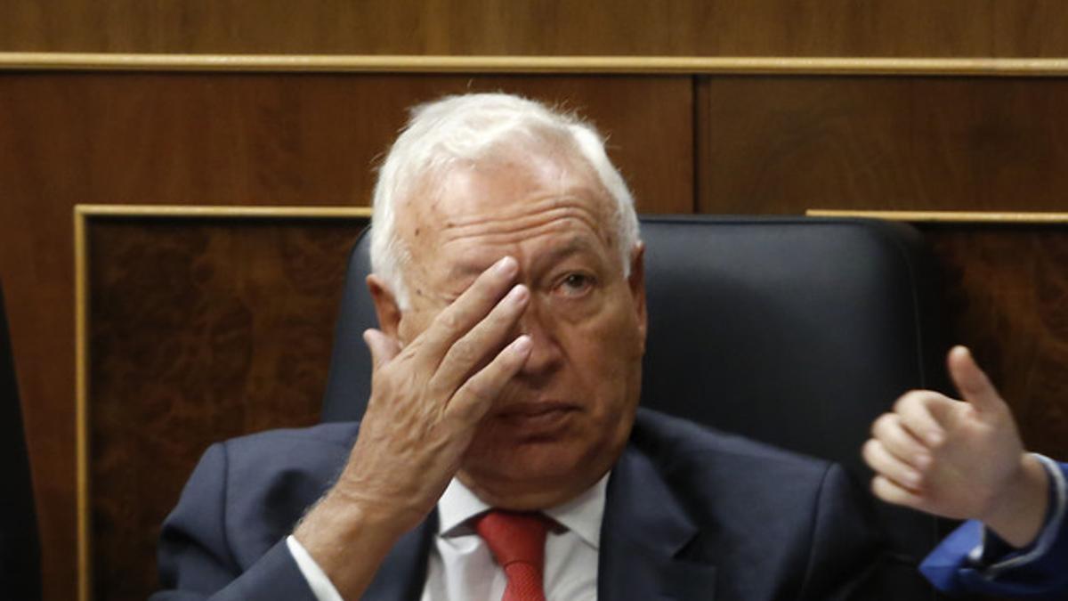 El ministro de Exteriores, José Manuel García-Margallo, en el Congreso.