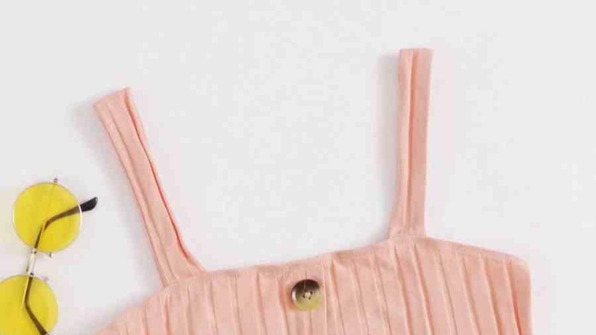 Crop top de canalé con tirantes