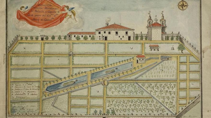 Planimetría, realizada con mucho mimo, de los jardines.