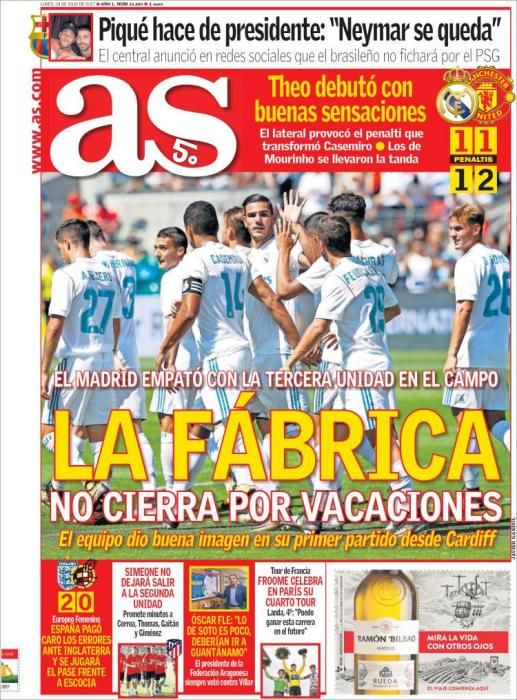 Portadas lunes 24 de julio de 2017