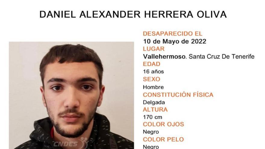 Daniel Alexander Herrera, desaparecido en La Gomera.