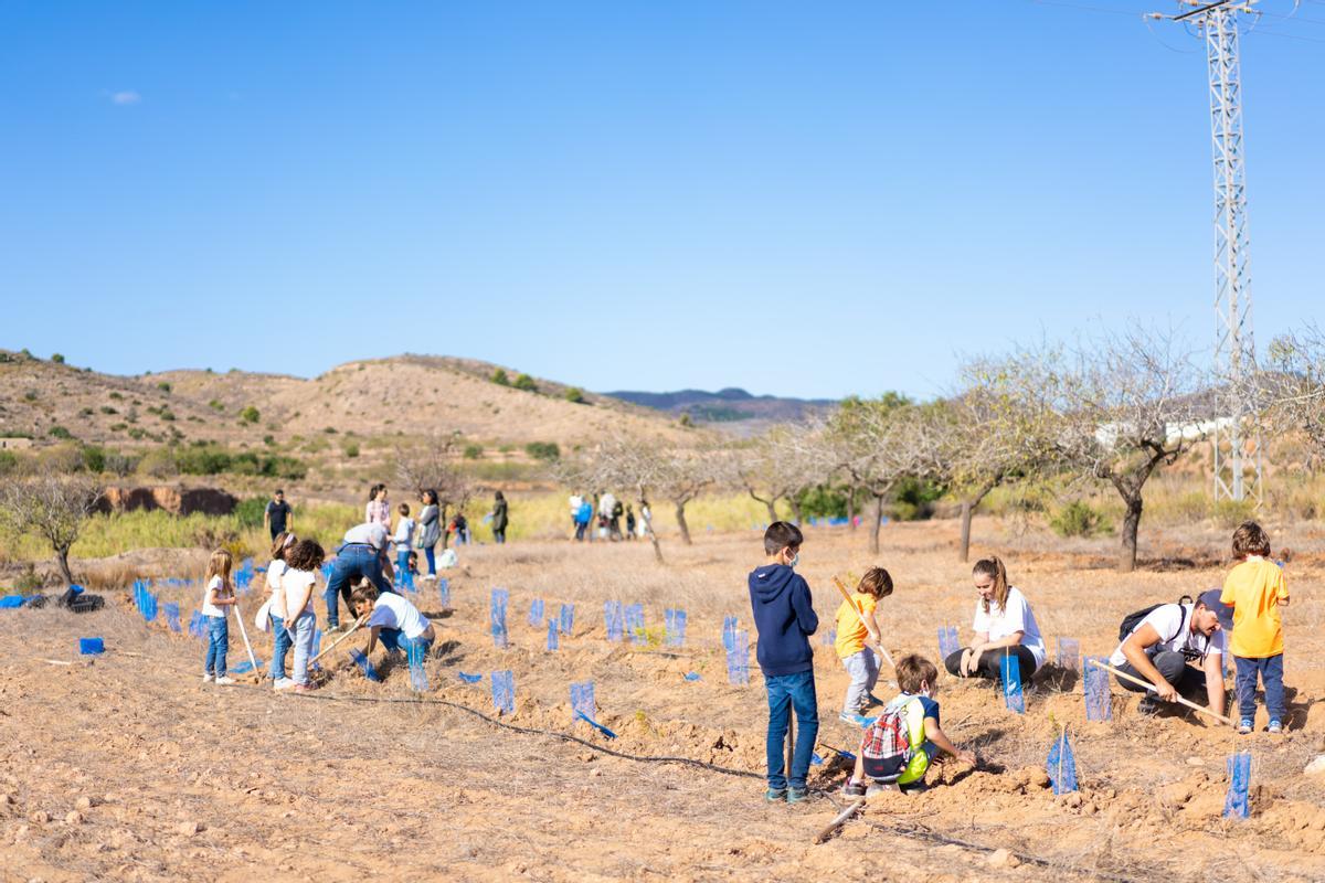 Voluntarios de Creect y Repsol este fin de semana en Perín.