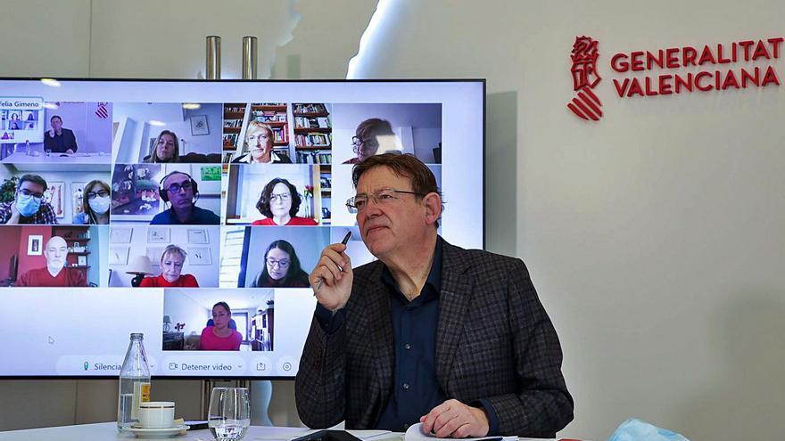 Puig preside la reunión telemática sobre vacunación, en la que participaron Oltra y Barceló. | GENERALITAT