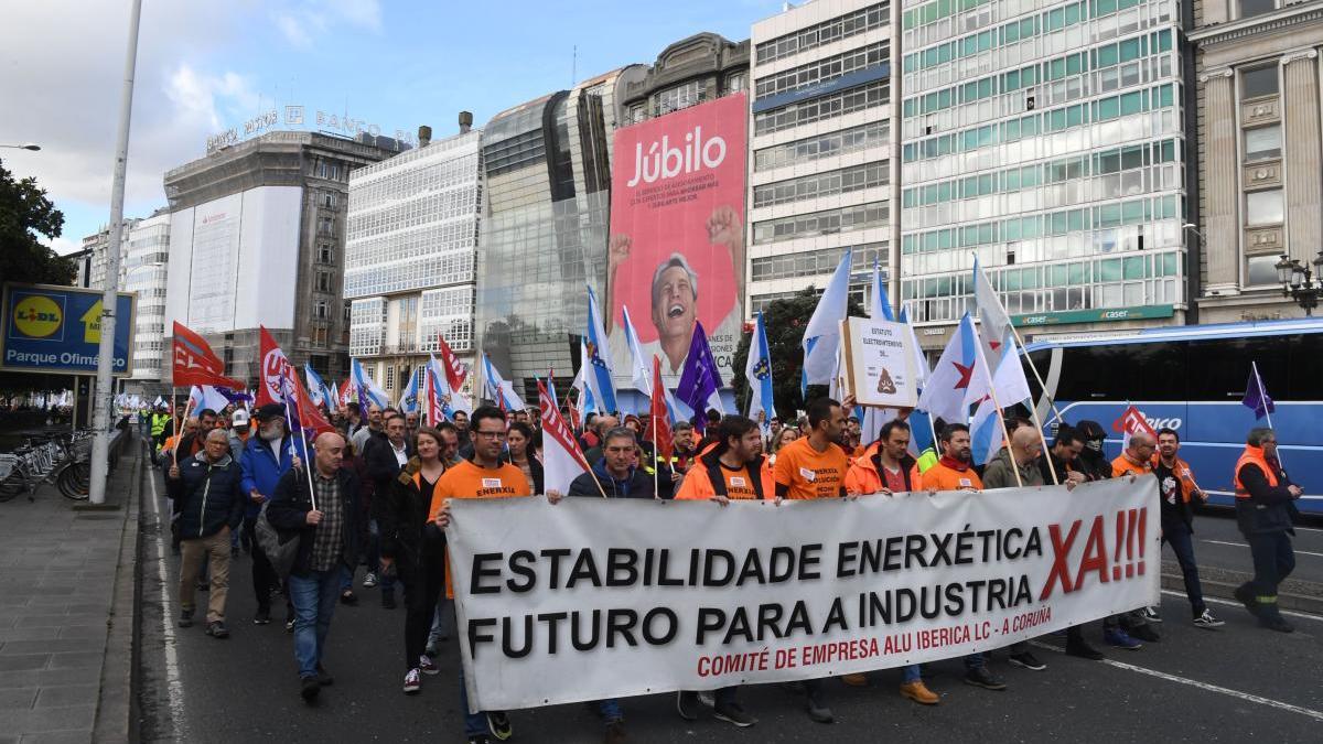 Manifestación de trabajadores de Alcoa en A Coruña el pasado marzo