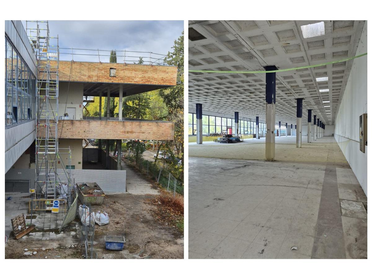 Estado actual del exterior y el interior del pabellón.