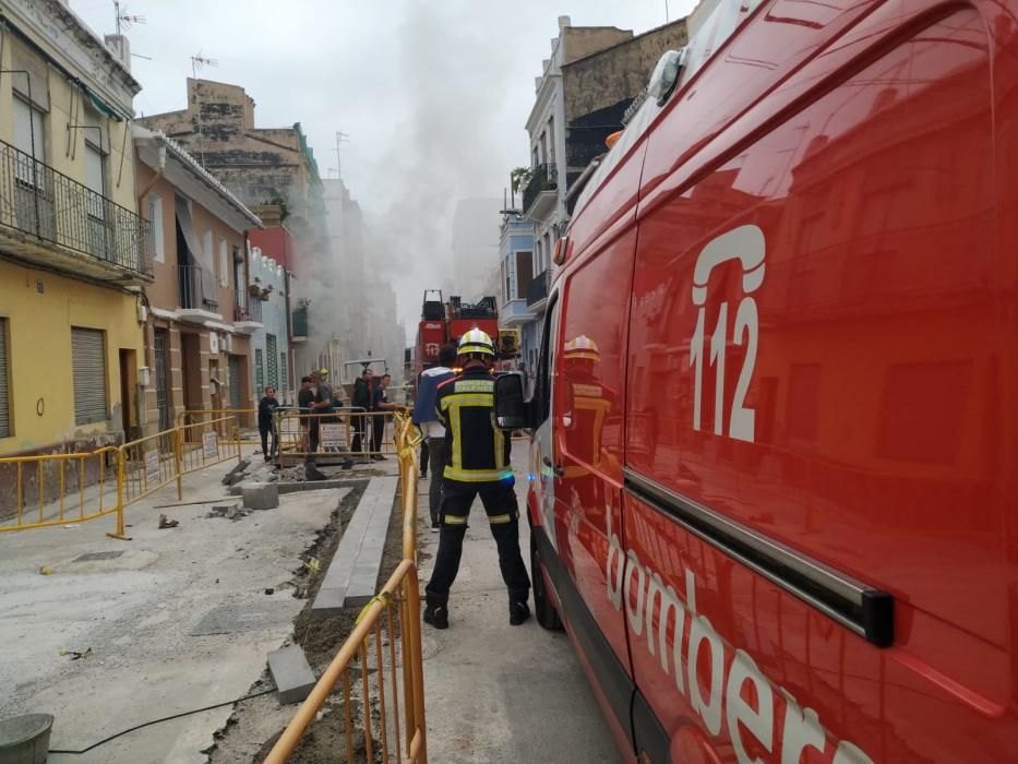 Incendio en una cocina del barrio del Cabanyal