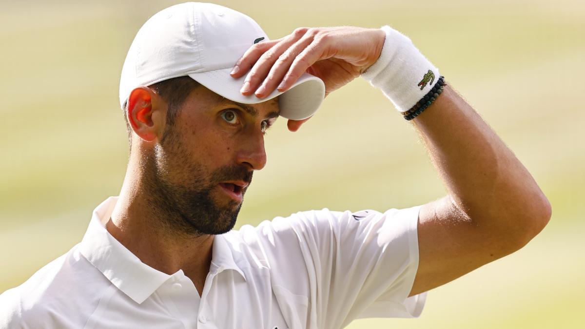 Djokovic durante su partido contra Sinner