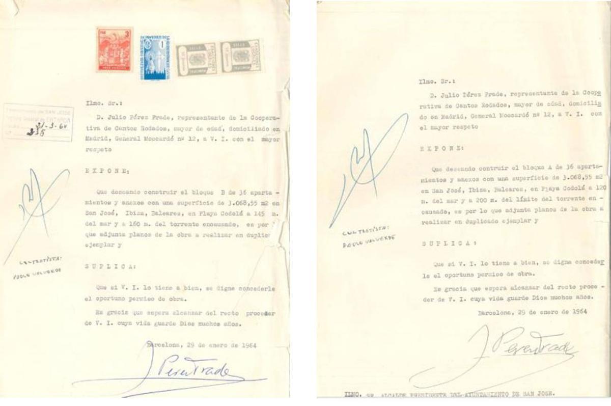 Imagen de las dos solicitudes de licencia de obras para los dos bloques de los Don Pepe.