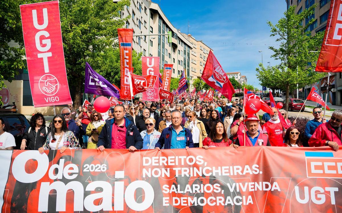 Primero de Mayo en Vigo: por la paz, mejores salarios y vivienda digna