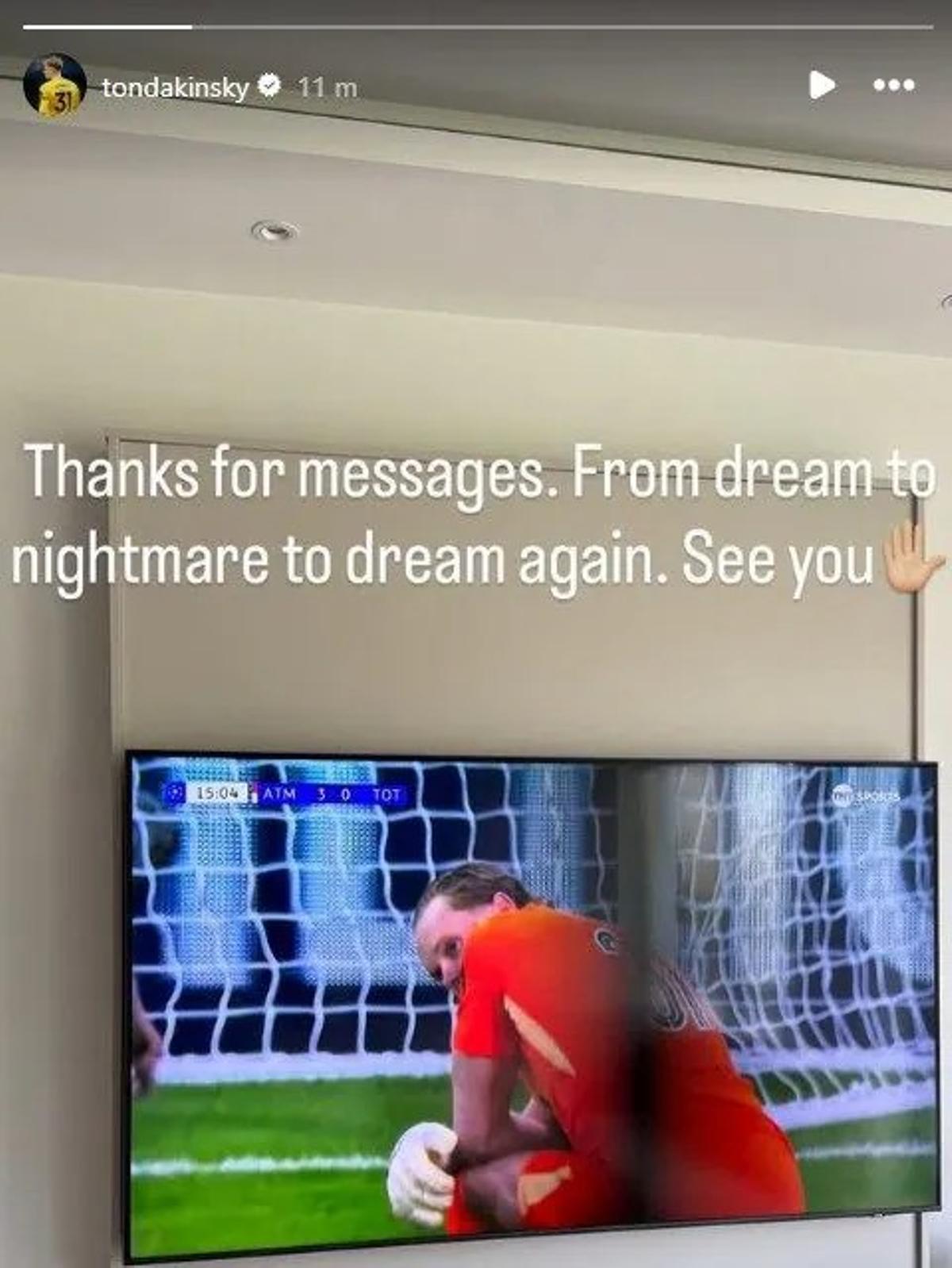 El mensaje de Antonin Kinsky tras sus errores en el Metropolitano