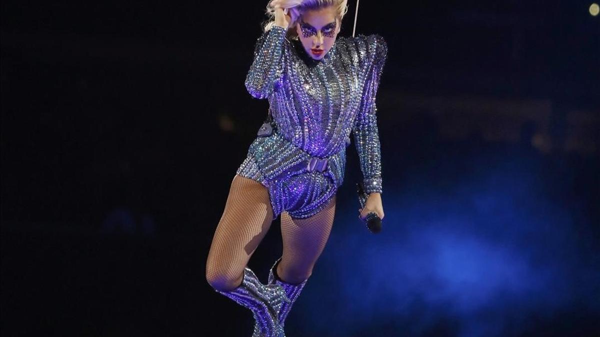 Actuación de la cantante Lady Gaga en la Super Bowl.