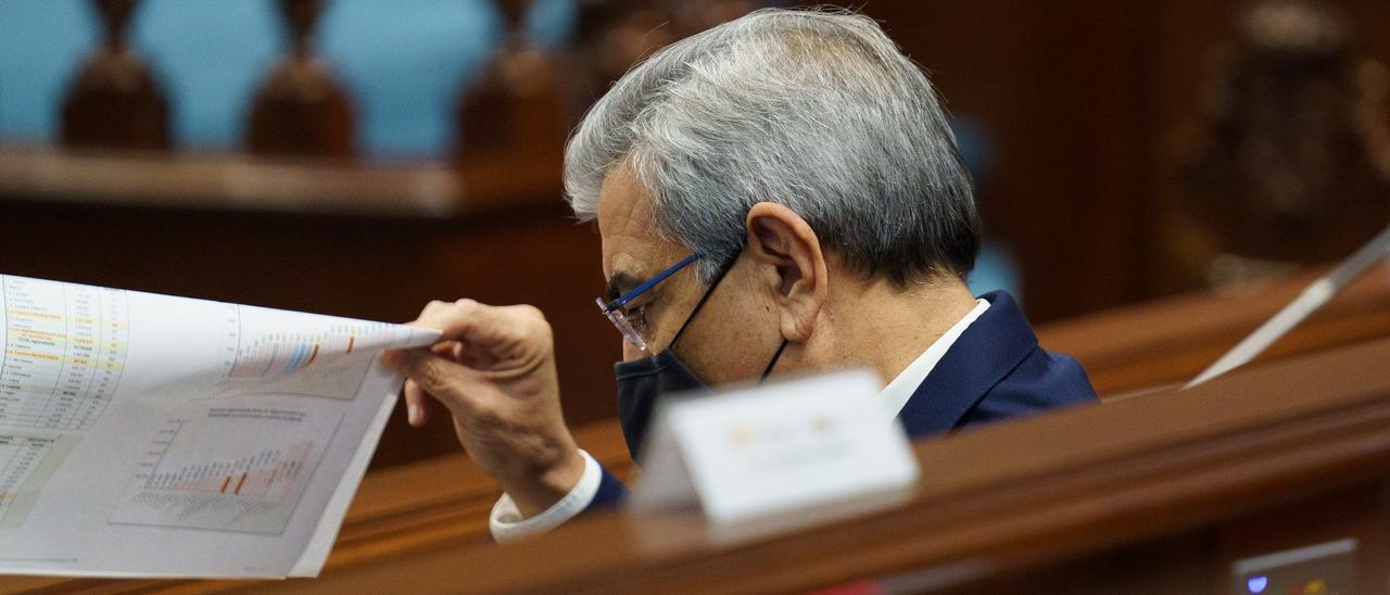 Román Rodríguez en el pleno del Parlamento.