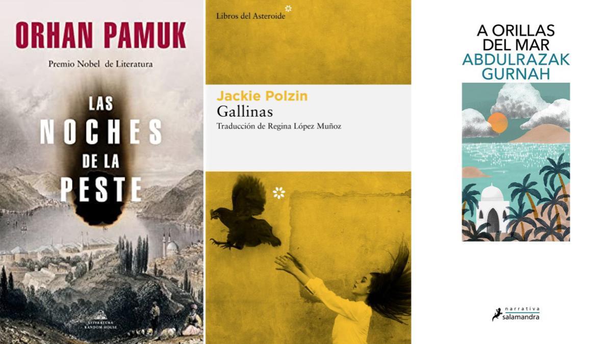 Combo literatura internacional Las noches de la peste de Orhan Pamuk, Gallinas de Jackie Polzin y A orillas del mar de Abulrazak Gurnah