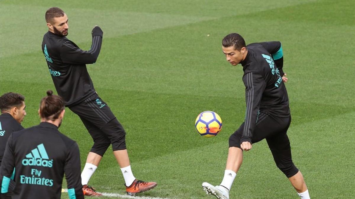 Bale, Cristiano y Benzema se han ejercitado en Valdebebas