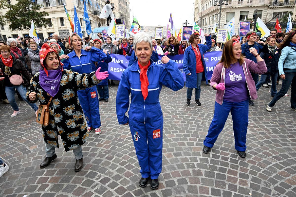 Aspecto de la celebración del 8-M en la ciudad de Marsella