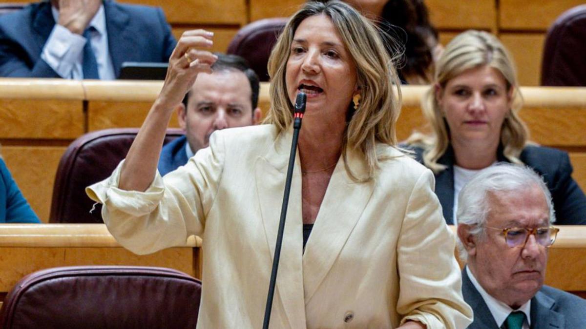 La portaveu del PP al Senat, Alicia García, el 22 d’abril. | RICARDO RUBIO / EUROPA PRESS La portaveu del PP al Senat, Alicia García, el 22 d’abril. | RICARDO RUBIO / EUROPA PRESS