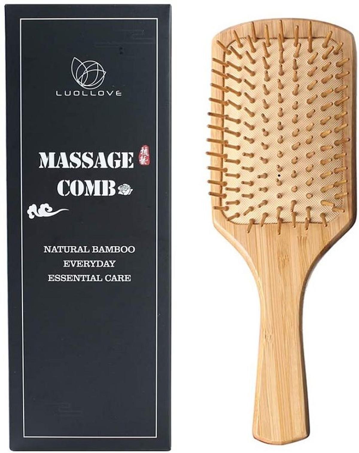 Cepillo de pelo de bambú natural y goma sostenible, de Luollove