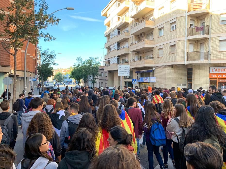 Primer dia de la vaga d'estudiants a Manresa