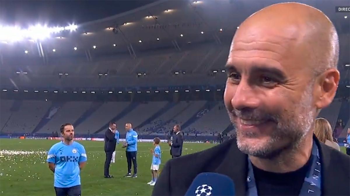 Pep Guardiola, tras ganar la final de la Champions: Que el Madrid no se confíe, que solo estamos a 13 de ellos