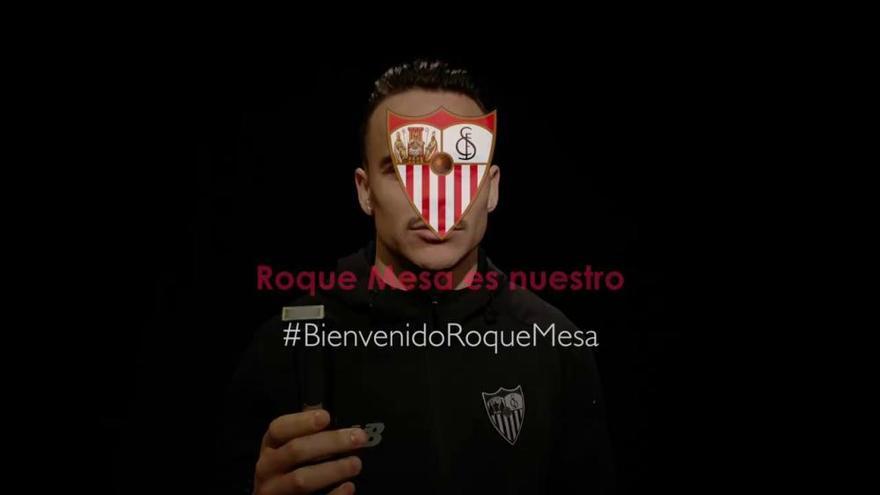 Mensaje de bienvenida del Sevilla FC a Roque Mesa