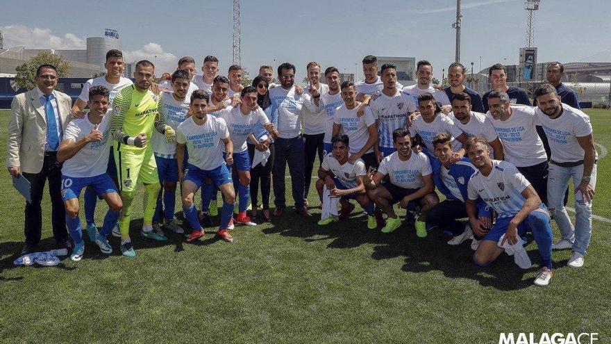 El presidente del club malaguista, Abdullah Al-Thani, celebró este fin de semana el doble éxito del Tercera División y del conjunto juvenil.