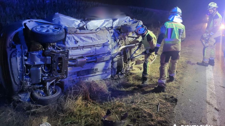 Seis heridos en un accidente de tráfico de madrugada en Ejea