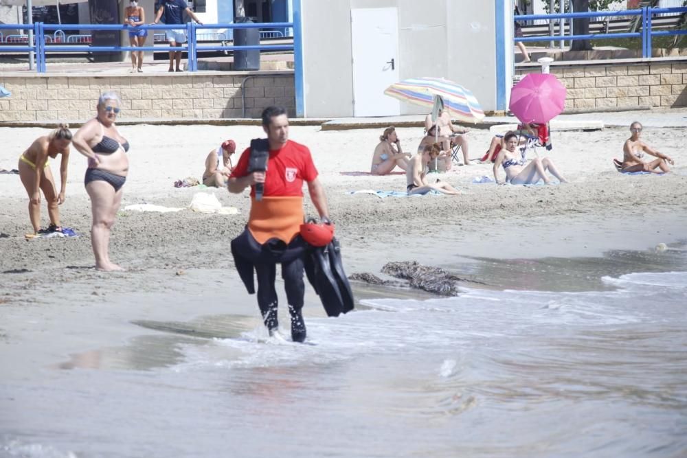 La búsqueda del nadador desaparecido en el Postiguet se reanudó esta mañana.