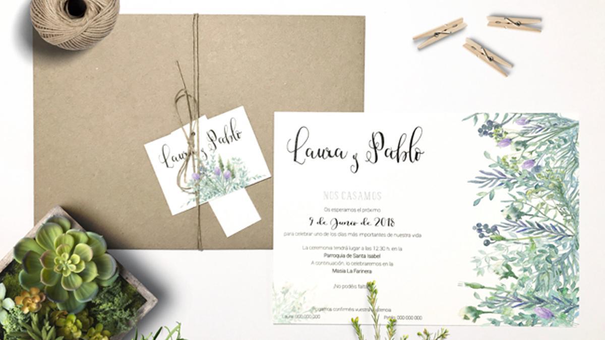 Invitaciones de boda: plantas