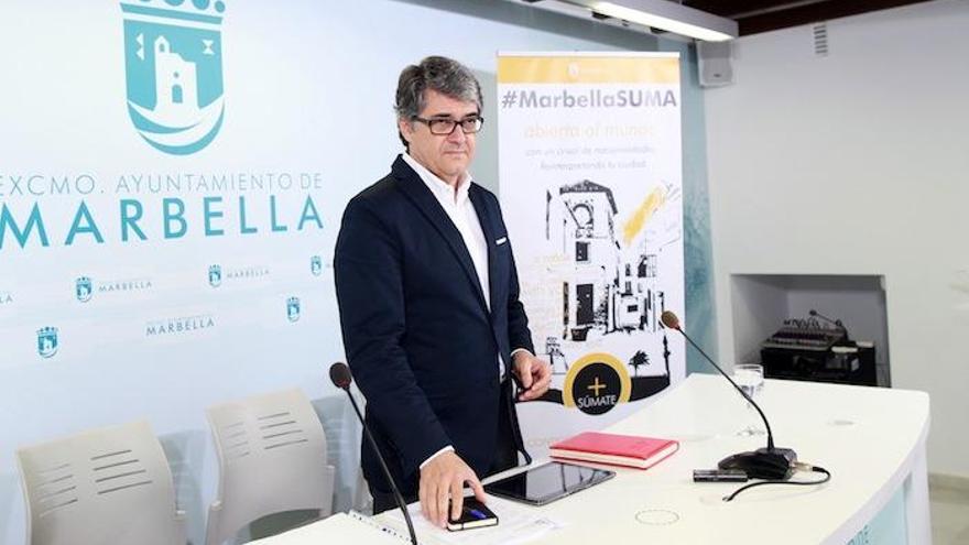 El portavoz del equipo de gobierno de Marbella, Javier Porcuna, ayer en Marbella.
