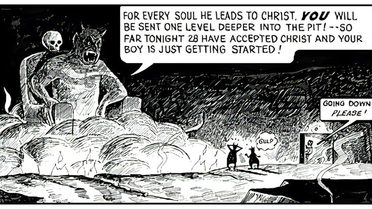 Viñeta de uno de los 'Chick Tracts' de Jack Chick.