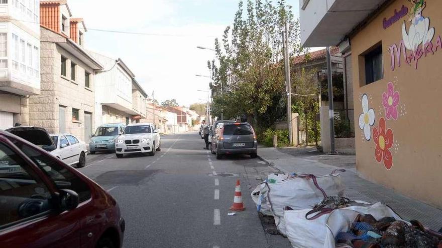 Calle de Os Olmos, en el municipio de Cambados. // Noé Parga