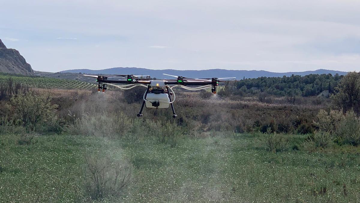 Uno de los drones que se emplean contra los mosquitos