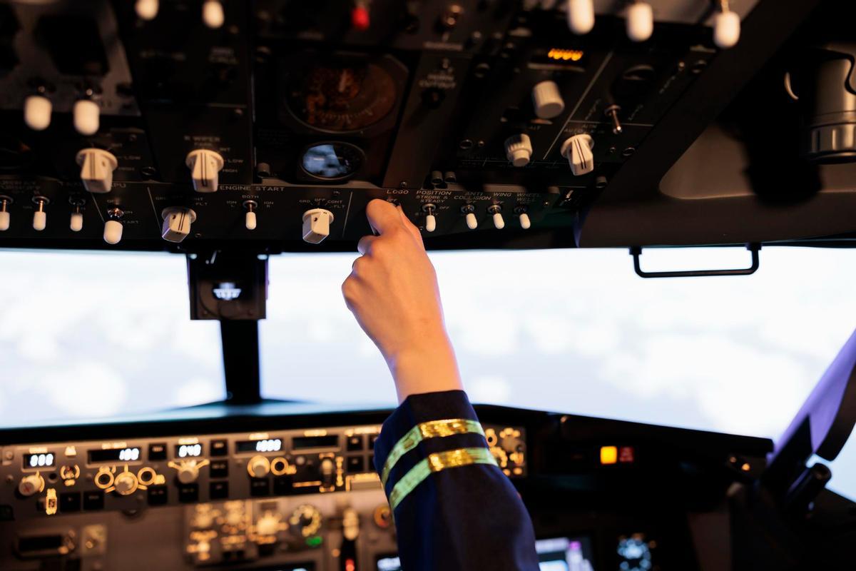 Imagen de recurso de un comandante de avión.