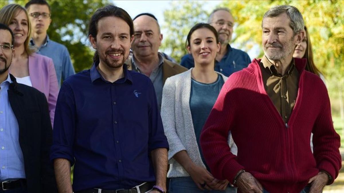 Pablo Iglesias presenta al equipo de Podemos en Madrid.
