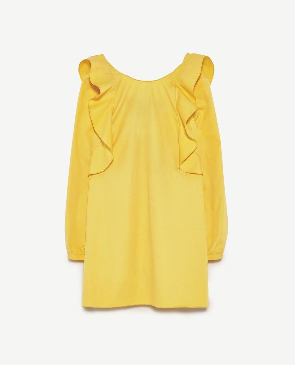 Vestido amarillo volantes