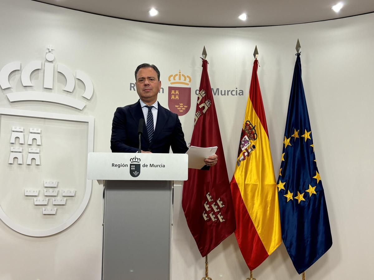 Marcos Ortuño, portavoz del Gobierno regional, este jueves 5 de febrero.