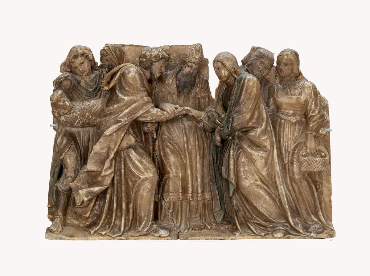 Escultura de alabastro procedente de uno de los retablos del cenobio.