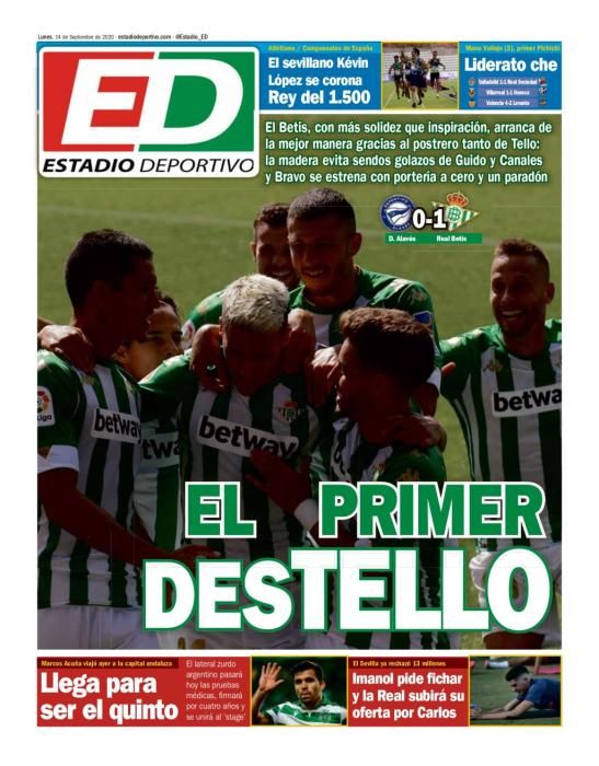 Portada ESTADIO DEPORTIVO lunes 14 septiembre 2020