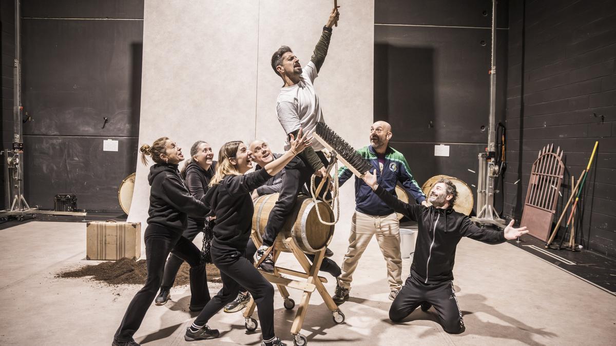 Ensaio da adaptación teatral de "Memorias dun neno labrego".