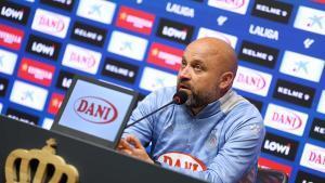 Manolo González, en la rueda de prensa de este viernes.