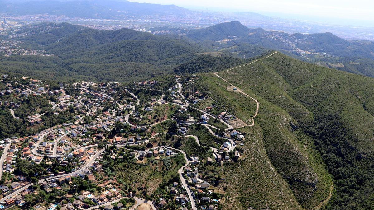 Zones d'urbanitzacions a Masquefa a vista d'helicòpter