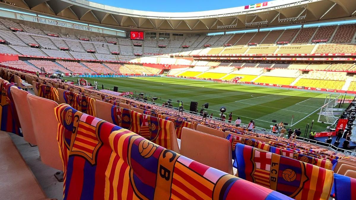 El estadio de La Cartuja, antes del Barça - Madrid