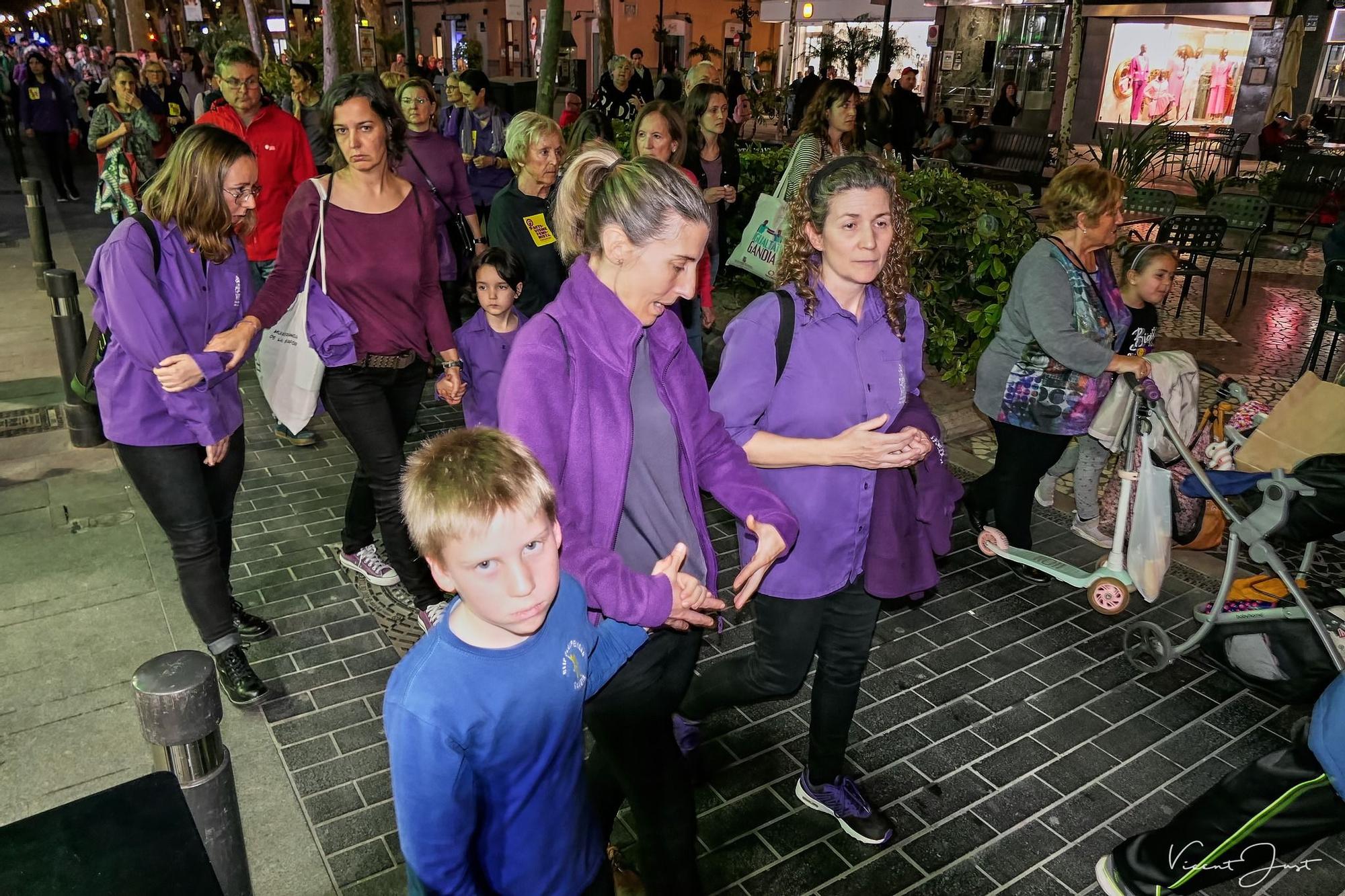 La manifestación feminista del 8M en Gandia